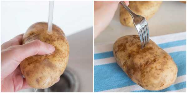 Целая картошка в микроволновке