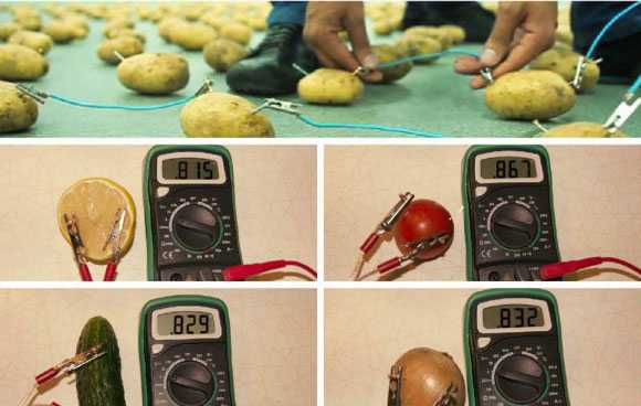 Как из картошки сделать батарейку
