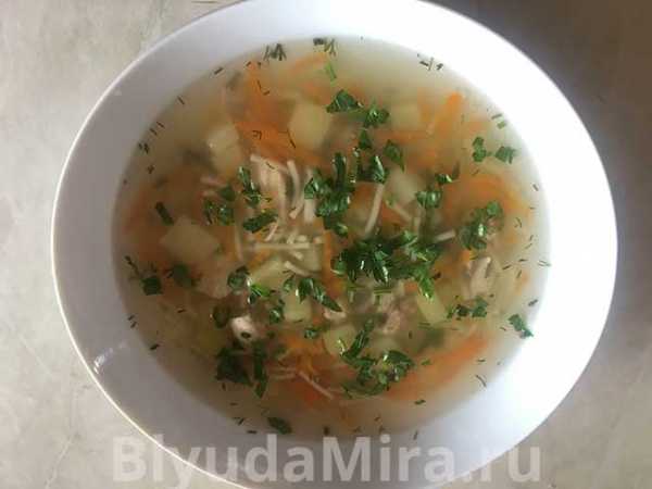 Приготовить куриный суп с вермишелью и картошкой